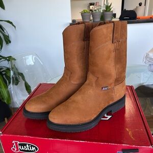 JUSTIN BOOTS “ conductor pullon brown boots
